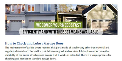 How to Check and Lube a Garage Door - Garage Door Repair Waukegan